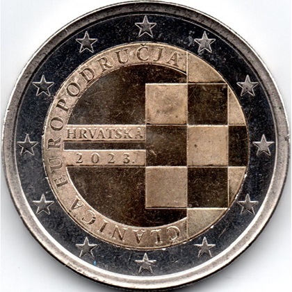 CROATIE - PIECE de 2 Euros - La carte de la Croatie - 2023