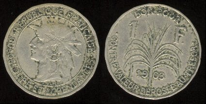 Guadeloupe française 1 franc 1903 