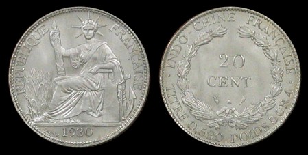 20 cent 1930 indo-chine française