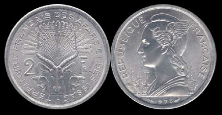 2 francs 1975 afars et issas