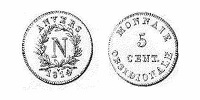 5 centimes napoléon 1er monnaie obsidionale