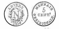 monnaie obsidionale 5 cent siege d-anvers 1814 napoleon 1er