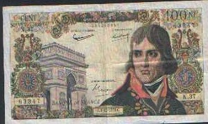 billet de 100 nouveaux francs NF Bonaparte 1959
