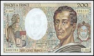 Billet de 200 francs Montesquieu 1981-1994