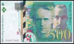 Billet de 500 francs Pierre et Marie Curie 1994-2000