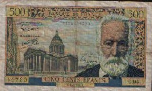 Billet de 500 francs Victor Hugo 1954-1958