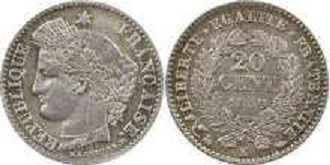 20 centimes Cérès 1878 et 1889 3ème République