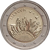 2 € commémorative 2023 Lituanie Ensemble avec l'Ukraine.