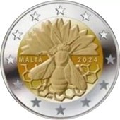 2 € euro commémorative 2024 Malte pour commémorer l'abeille 