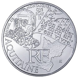 10 euros argent aquitaine