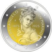 2 euro commémorative 2025 Saint-Marin pour le 550e anniversaire de la naissance de Michel-Ange