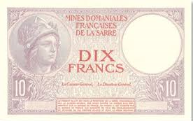 billet de 10 francs de la sarre