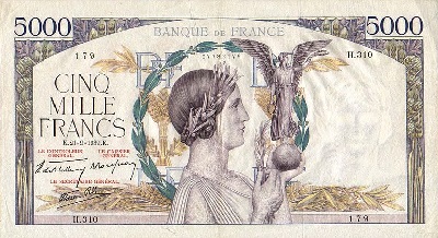 Billet de 5000 francs Victoire 1934-1944