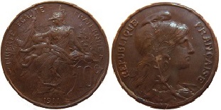 10 centimes Daniel Dupuis 1898-1921