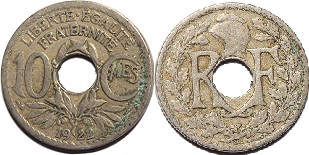 10 centimes Lindauer de 1917 à 1938
