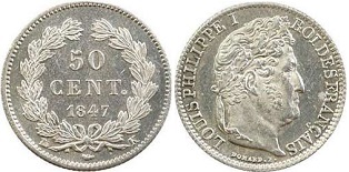 50 centimes Louis-Philippe 1845-1848