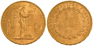 50 francs or 1878-1904 Génie debout