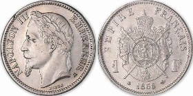 1 franc Napoléon III tête laurée 1866-1870