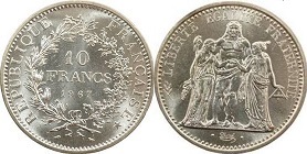 Pièce 10 francs argent Hercule valeur
