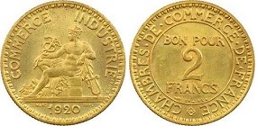 2 francs Chambres de Commerce 1920-1927