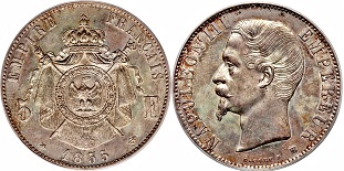 5 francs Napoléon III tête nue 1854-1859