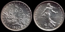 5 francs Semeuse argent 1960-1969 