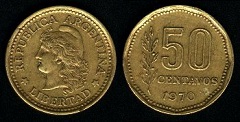 50 centavos 1970 argentine