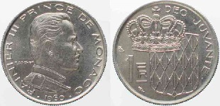 1 franc Monaco 1960 deo juvante